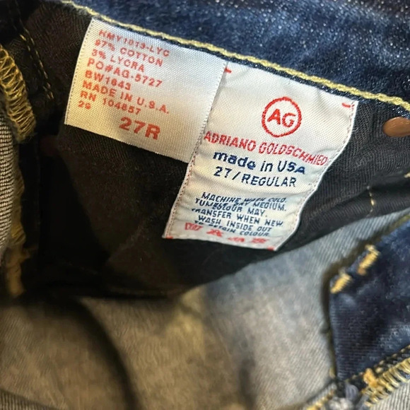 AG Adriano Goldschmied Y2K Low Rise Dark Wash Denim Flared Bootcut Jeans / 27R - Picture 7 of 8